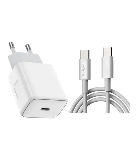 Infinix 30W PD Charger With Type-C To Type-C Cable White (XC06)