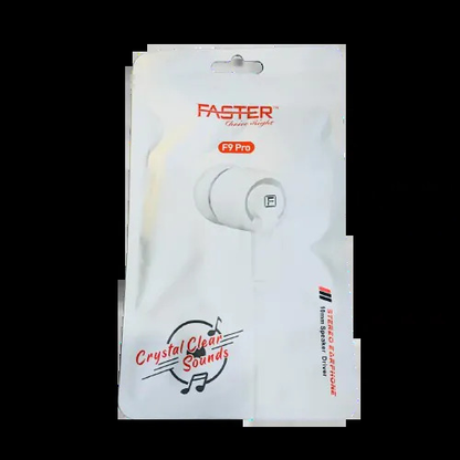 Faster Handsfree With Mic - White (F9 Pro)