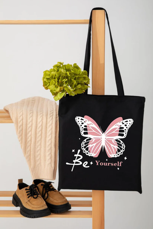 BE YOURSELF TOTE BAG BLACK