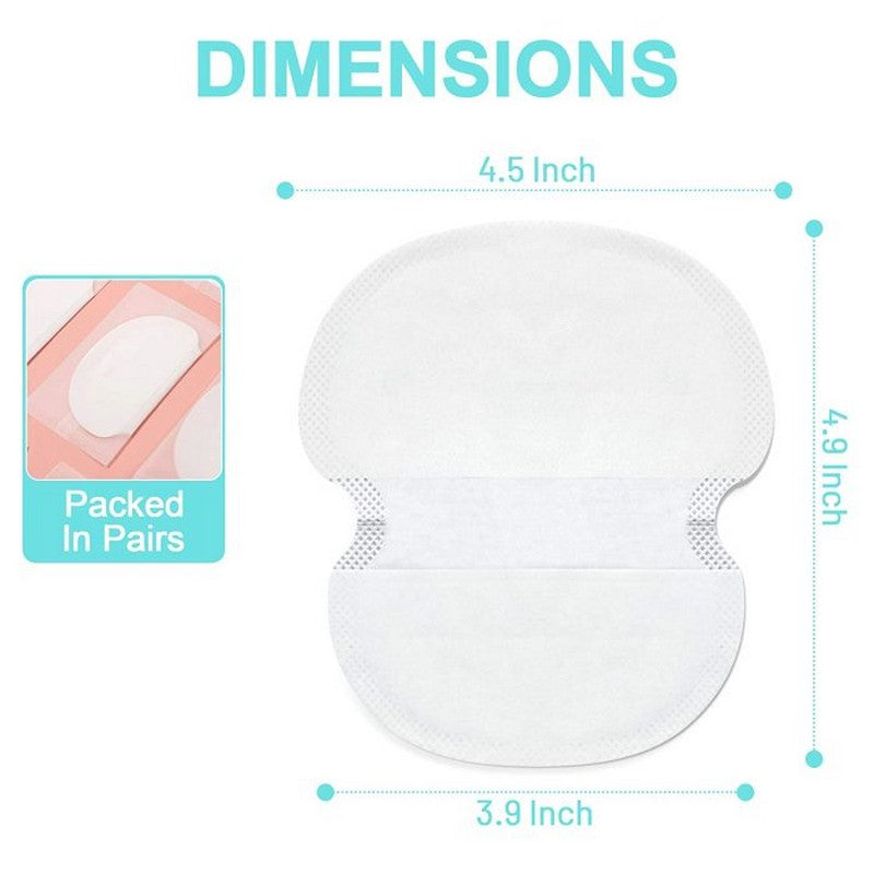 Pack of 10 Pcs Underarm Sweat Pads - Disposable Armpit Pads for Women and Men, Comfortable Unflavored, Non Visible