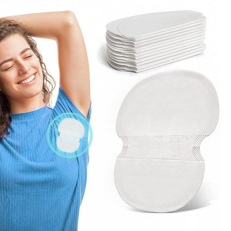 Pack of 10 Pcs Underarm Sweat Pads - Disposable Armpit Pads for Women and Men, Comfortable Unflavored, Non Visible
