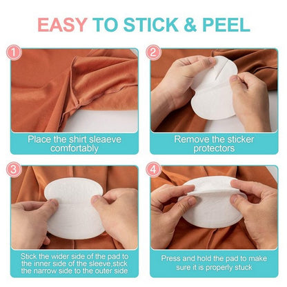 Pack of 10 Pcs Underarm Sweat Pads - Disposable Armpit Pads for Women and Men, Comfortable Unflavored, Non Visible